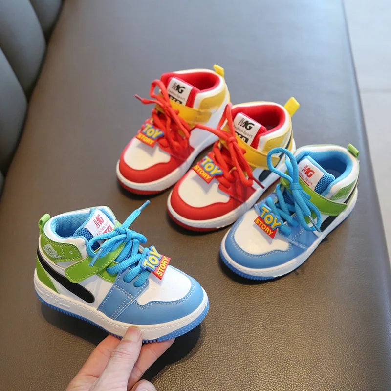 Kids Sports Shoes Spring Autumn Children's Board-shoe Boys Casual Sneakers High Top Non Slip Shoes Girls Soft Soled Baby Shoes