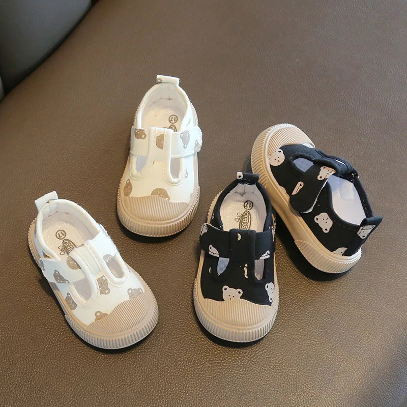 Children's Casual Canvas Sneakers – Spring/Autumn Outdoor Shoes with Animal Print Design for Toddlers and Young Kids (Boys & Girls)