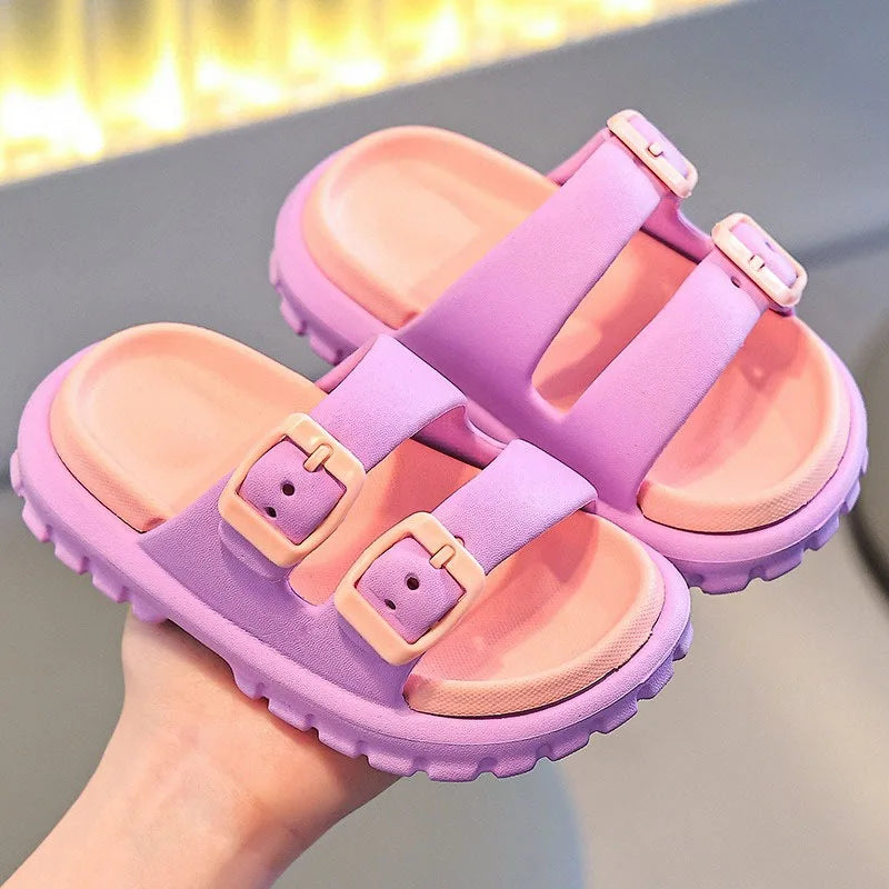 Children Slippers Summer EVA Boys Girls Baby Detachable Non Slip Home Soft Soled Slipper Simple Fashion Kids Beach Shoes Sandals