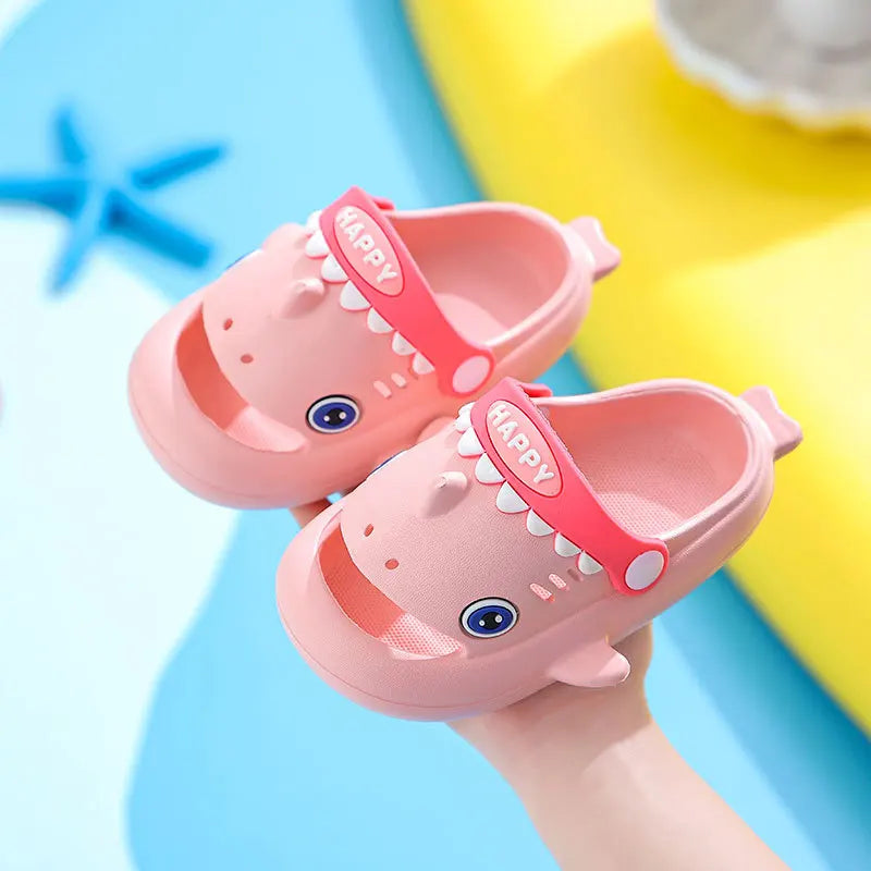 Cute Baby Shark Clogs For Children Closed Toe Slip On Sandals Anti-slip Garden Shoes Boys Girls Outdoor Casual Beach Slippers