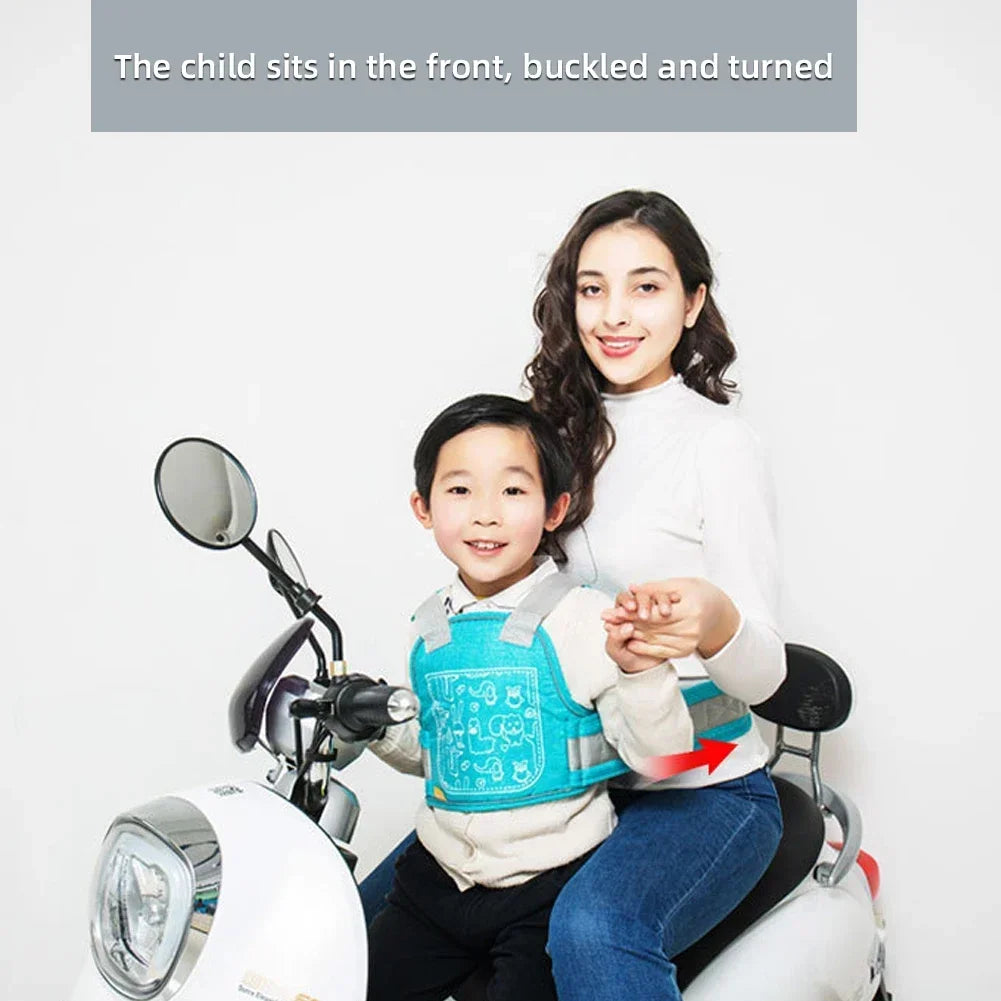 Cute Kids Motorcycle Seat Belt Universal Seat Safety Belts Adjustable Antidrop Protector Baby Electric Bike Baby Car Accessories