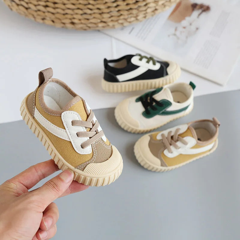 Baby Canvas Shoes Girls Fashion Shoes Breathable Soft Botton Non-Slip Boys Sneakers 2023 Kids Casual Walking Shoes 1-6 Year Old