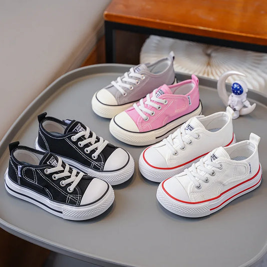 Children Canvas Shoes Sneakers Parent-Child Shoes Boys Shoes Girls Kindergarten White Cloth Shoes Small White Shoes Board Shoes