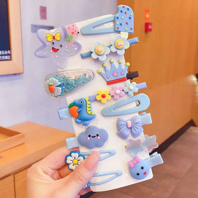 1 Set Children Cute Cartoon Flower Fruit Rubber Bands Hairpins Girls Lovely Hair Clips Kids Hair Bands Hair Accessories Gift