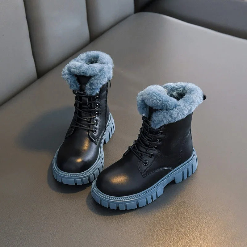 Winter Kids' Snow Boots – Thick Warm Faux Fur Boots for Boys and Girls, Soft-Soled, Anti-Slip Fashion Footwear for Babies and Children