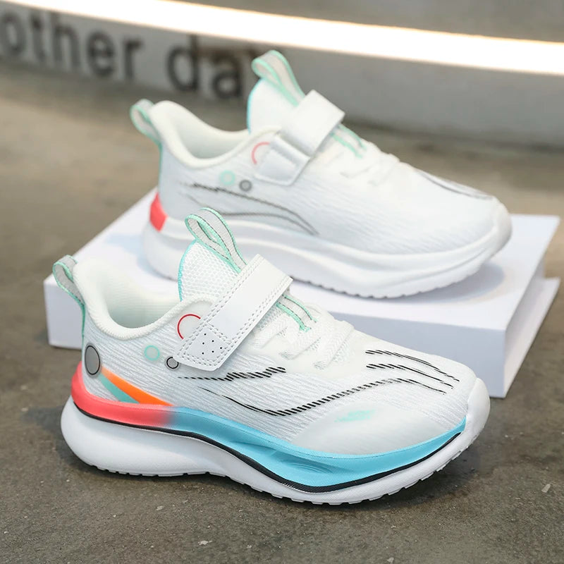 Children's professional badminton shoes Boys summer ultra light shock absorber student Velcro breathable sneakers