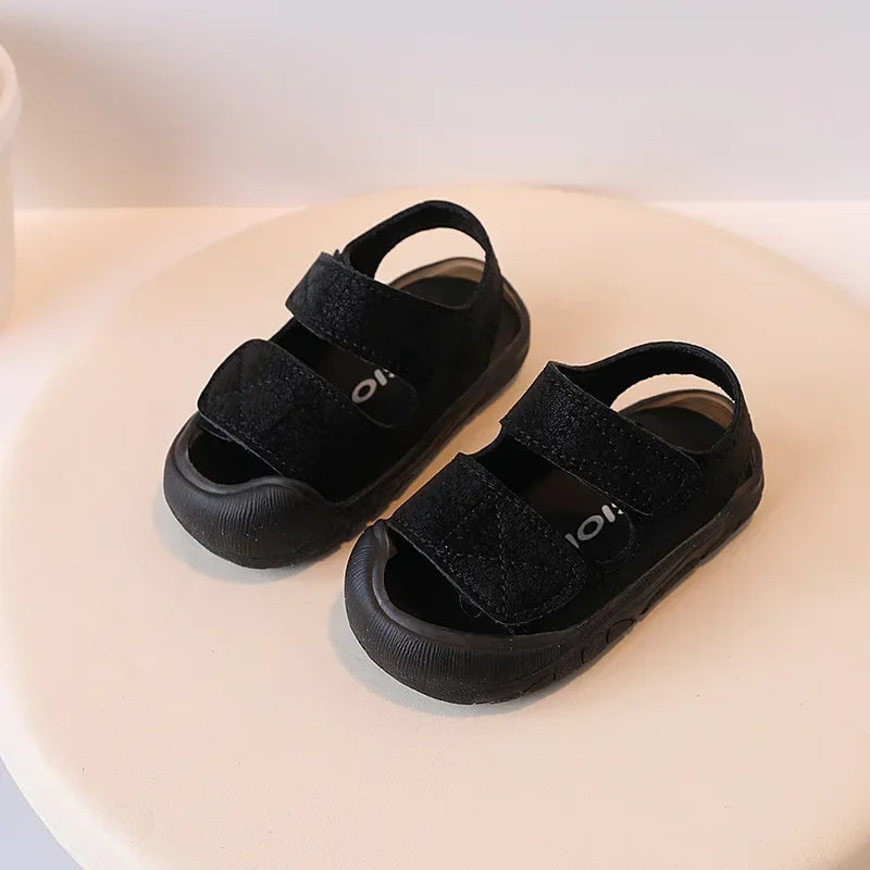 Simple Women's Baby Shoes Anti-collision Soft Bottom Sandals For Boys Ages 1-3 Learning To Walk Beach Shoes