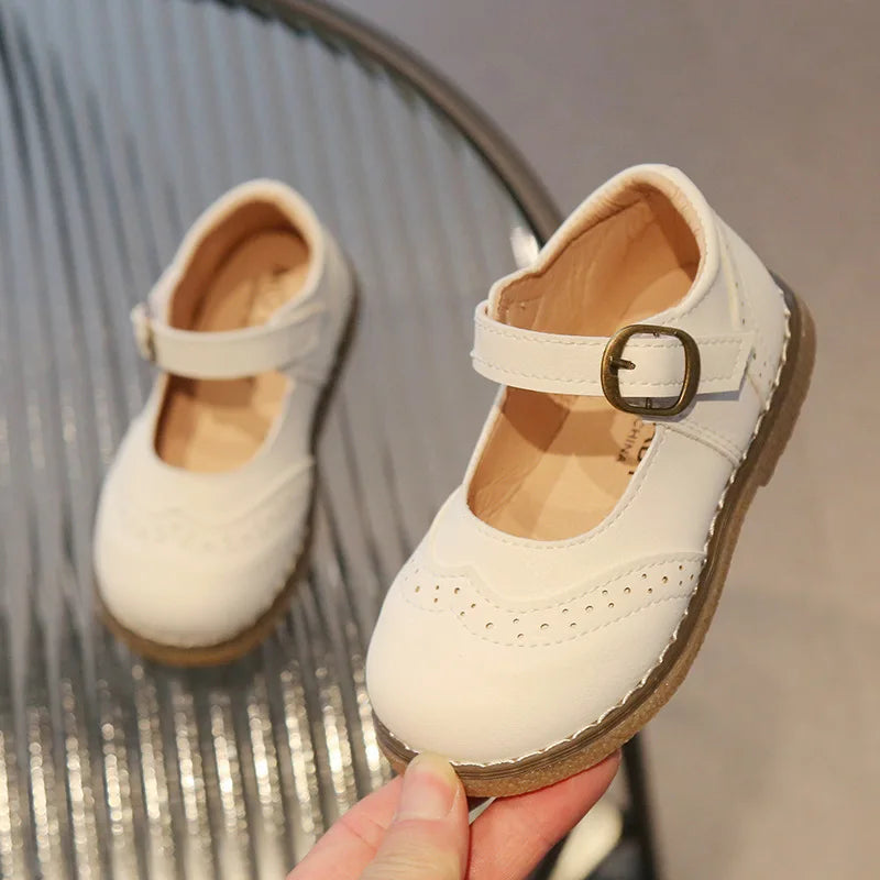 2024 Spring Autumn Kids Soft Leather Shoes For Girl School Party Buckle Strap Girls Shoes