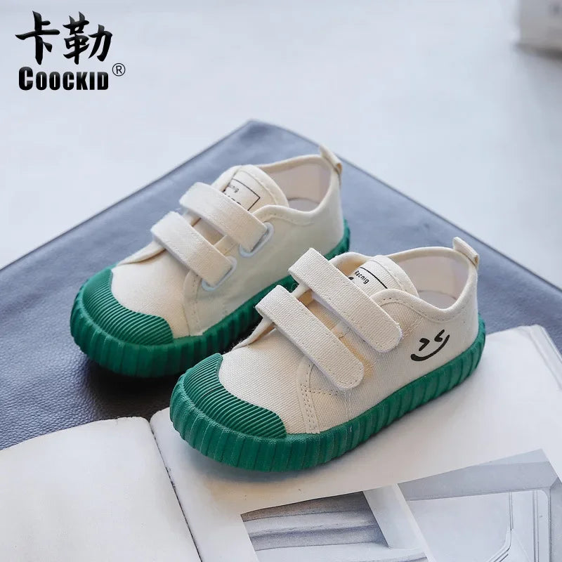 Kids Shoes for Girl 2024 Autumn New Baby Canvas Shoes Girls Casual Soft Bottom Non-slip Boys Toddler Shoes 1-9 Years Old E06233