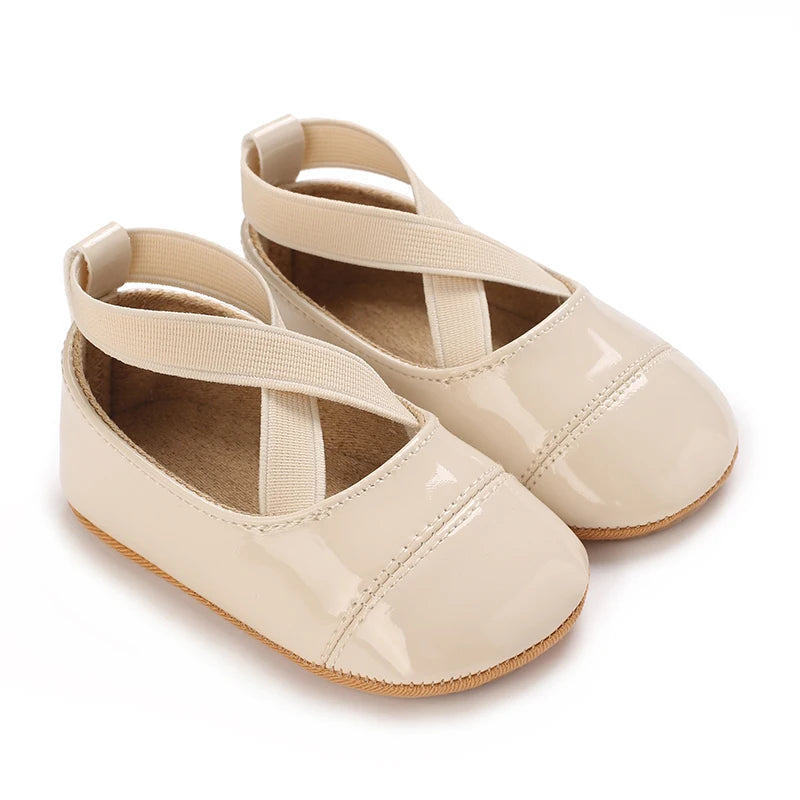 Spring and Autumn Baby Shoes Fashionable Classic Girl Baby Sweet PU Princess Shoes Rubber Sole Anti slip Walking Shoes