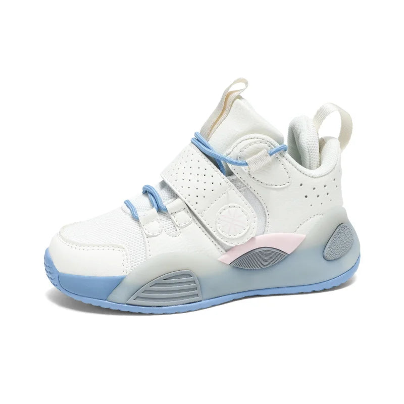 Student non-slip springback sports shoes 2024 new children's shoes double mesh breathable training basketball shoes