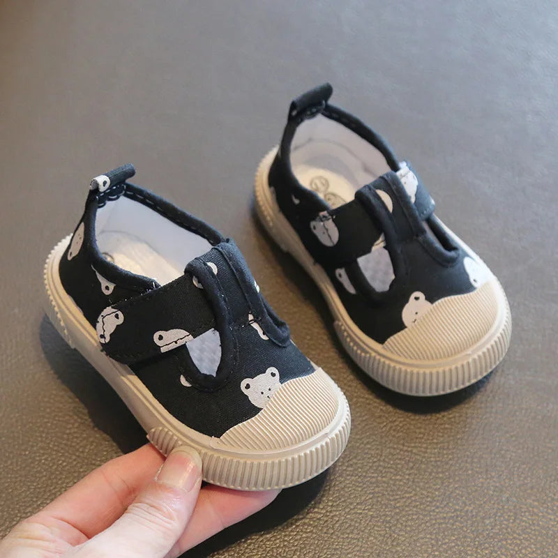 Children's Casual Canvas Sneakers – Spring/Autumn Outdoor Shoes with Animal Print Design for Toddlers and Young Kids (Boys & Girls)