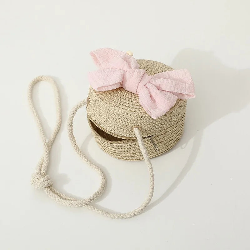 Children's Crossbody Shoulder Bag Lace-up Bow Coin Backpack For Baby Fashion Casual Shopping Mini Bag For Girls