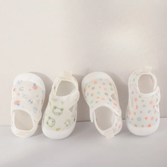 Baby Shoes Anti-slip Breathable Infant Crib Floor Socks with Rubber Sole for Children Girls Boys Mesh Shoes Soft Bottom Slippers