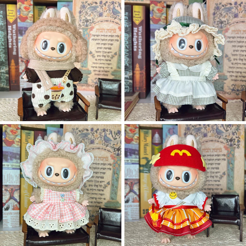 Doll Clothes Outfit Accessories For 17cm Labubu V2 V1 Doll's Clothing  Different styles Cosplay dress Kid Toy Gift
