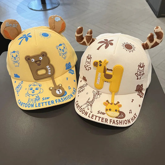 Cartoon Animals Kids Baseball Cap Cute Children Sunshade Duck Tongue Caps 2-7Year Boy Girl Outdoor Sport Visors Baby Peaked Hat
