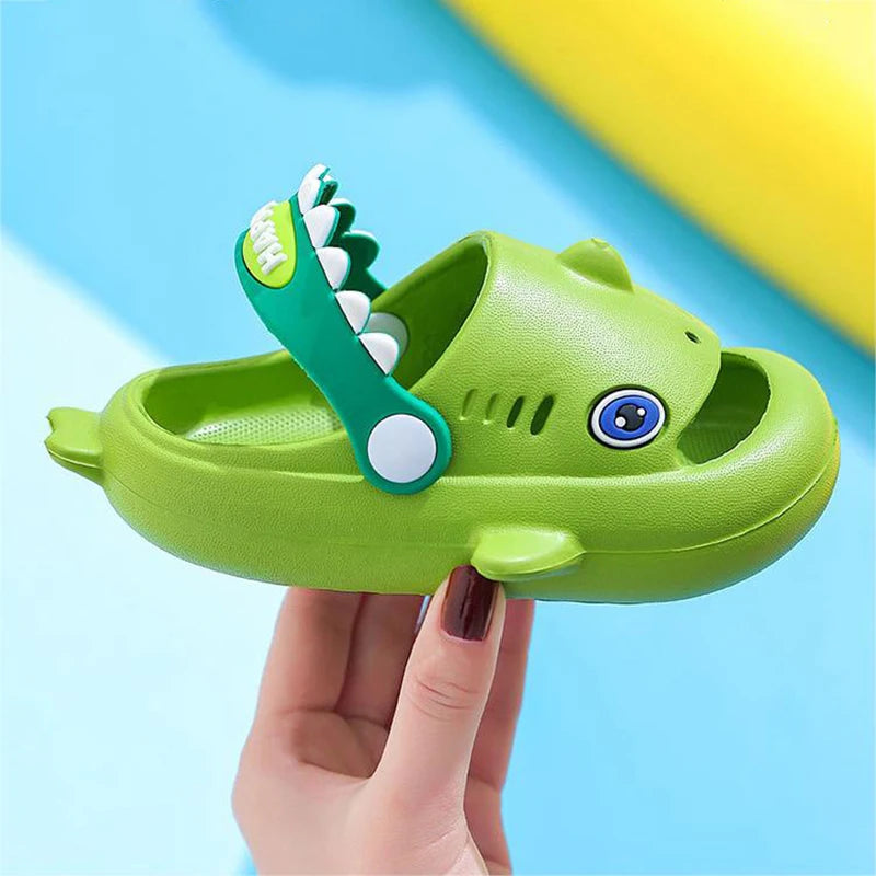 Cute Baby Shark Clogs For Children Closed Toe Slip On Sandals Anti-slip Garden Shoes Boys Girls Outdoor Casual Beach Slippers
