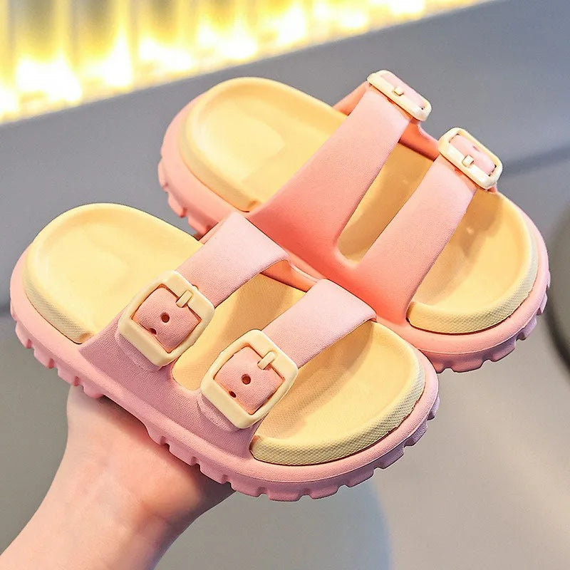 Children Slippers Summer EVA Boys Girls Baby Detachable Non Slip Home Soft Soled Slipper Simple Fashion Kids Beach Shoes Sandals