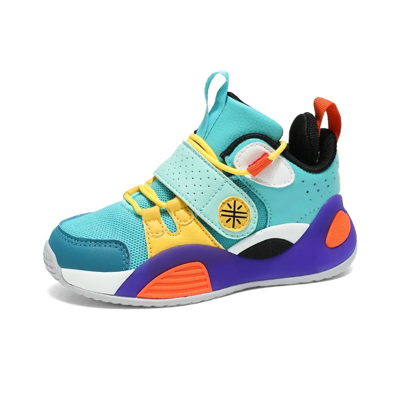 Student non-slip springback sports shoes 2024 new children's shoes double mesh breathable training basketball shoes