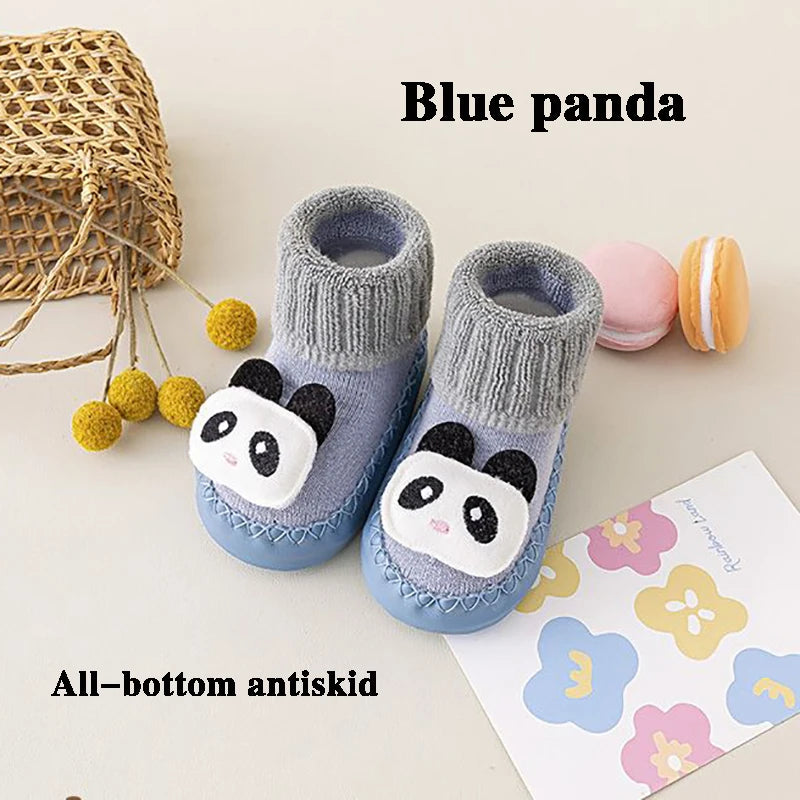 Cute Cartoon Animal Baby Shoes Foot  Floor Socks For Boy Girl Winter Soft Cotton Anti Slip Soled Newborn Toddler First Walkers