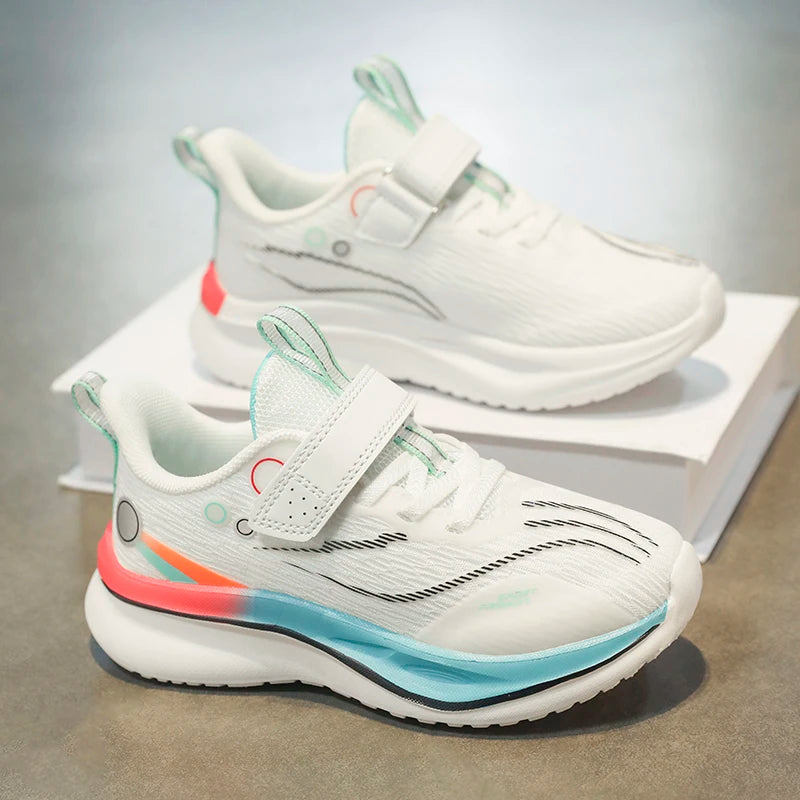 Children's professional badminton shoes Boys summer ultra light shock absorber student Velcro breathable sneakers