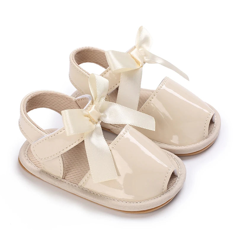 Spring and Autumn Baby Shoes Fashionable Classic Girl Baby Sweet PU Princess Shoes Rubber Sole Anti slip Walking Shoes