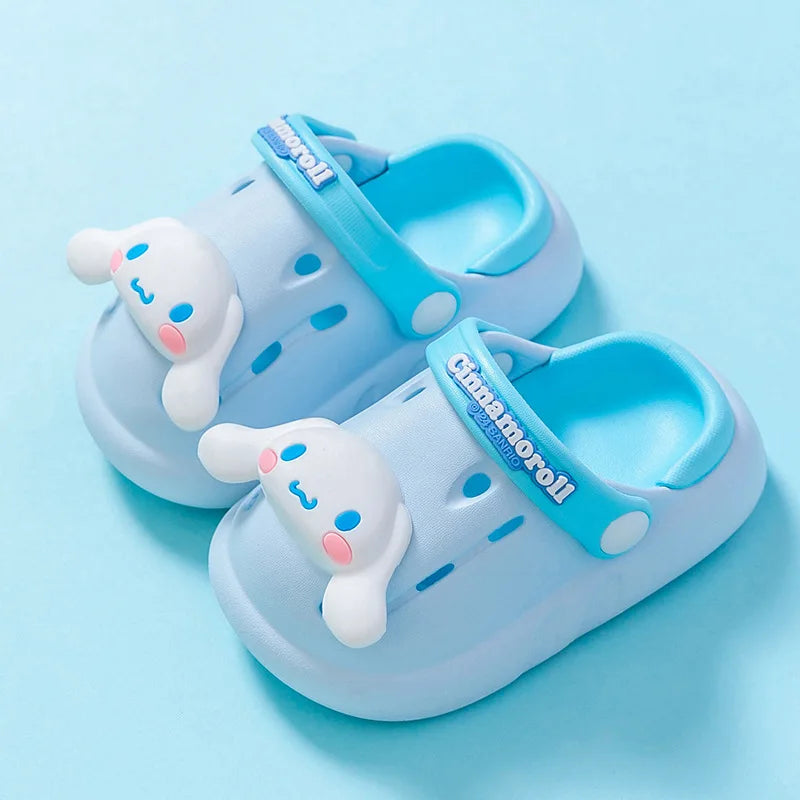 Sanrio Kids' Garden Shoes Girls Non-Slip Indoor Slippers Soft Bottom Breathable Deodorant Cute Cartoon Bow-top Sandals