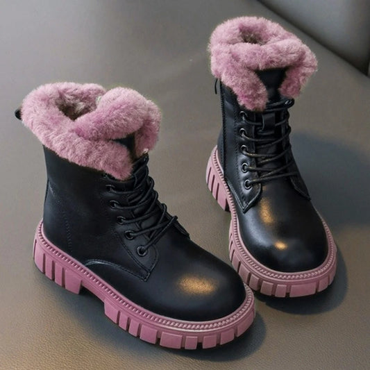 Winter Kids' Snow Boots – Thick Warm Faux Fur Boots for Boys and Girls, Soft-Soled, Anti-Slip Fashion Footwear for Babies and Children