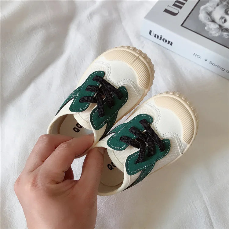Baby Canvas Shoes Girls Fashion Shoes Breathable Soft Botton Non-Slip Boys Sneakers 2023 Kids Casual Walking Shoes 1-6 Year Old