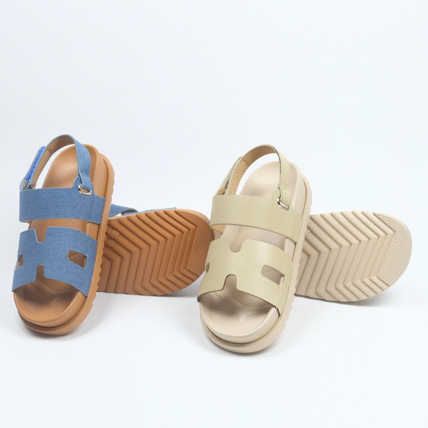 Kids Sandals For Girls Summer Casual Sandals Children Beach Shoes Open Toes Flat Non-slip Velcro Straps