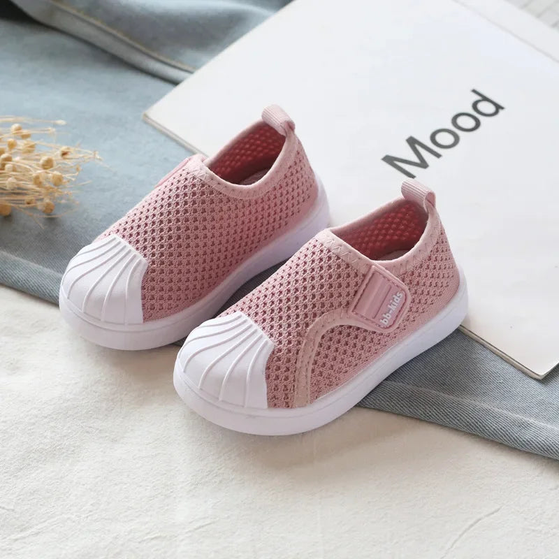 Kids Casual Sneakers for Boys Girls Toddlers Fashion Skate Shoes Knitted Fabric Casual Shoes for Kindergarten School Soft 21-30