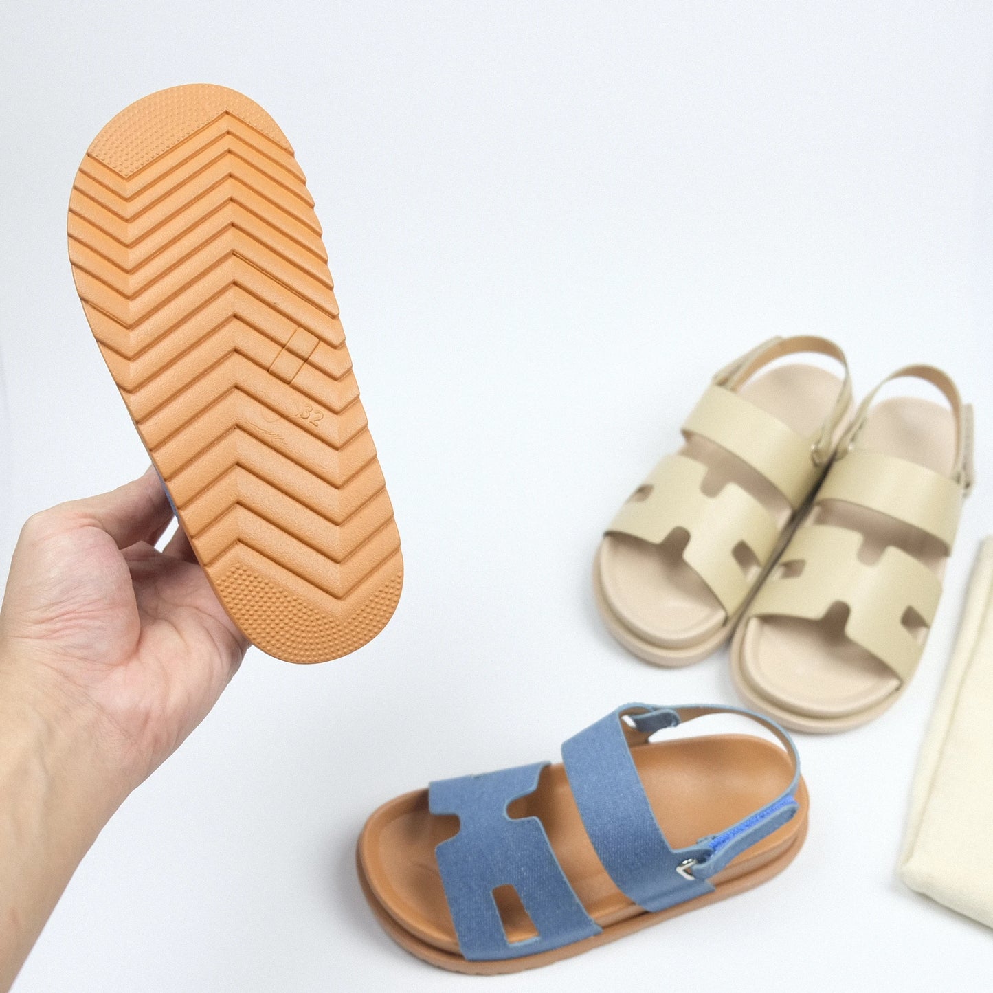 Kids Sandals For Girls Summer Casual Sandals Children Beach Shoes Open Toes Flat Non-slip Velcro Straps