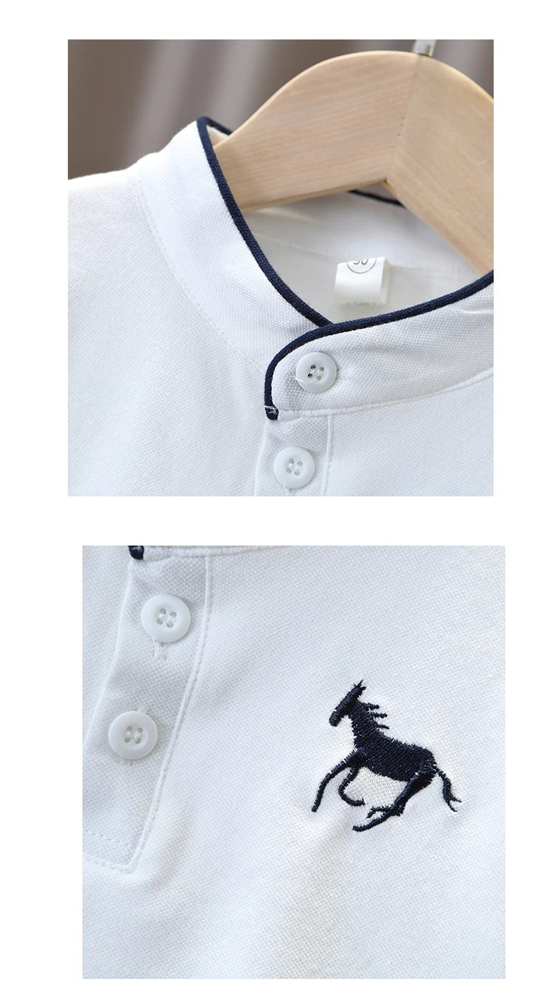 Children's & boys summer short sleeved cotton Polo Shirts T-shirt for preschool boys school outdoor top for children's clothing