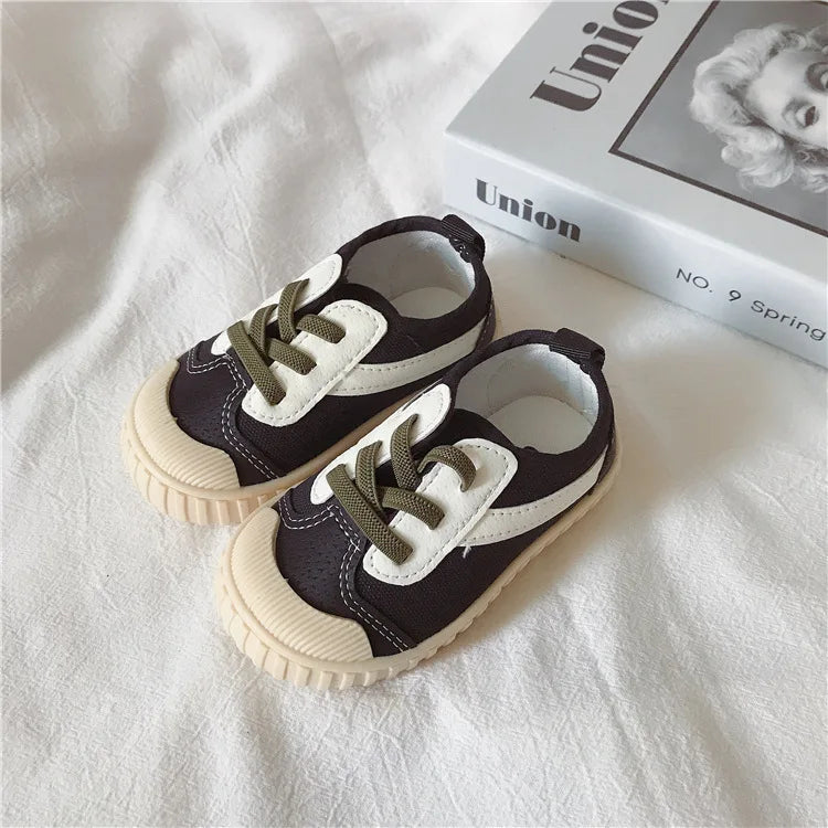 Baby Canvas Shoes Girls Fashion Shoes Breathable Soft Botton Non-Slip Boys Sneakers 2023 Kids Casual Walking Shoes 1-6 Year Old