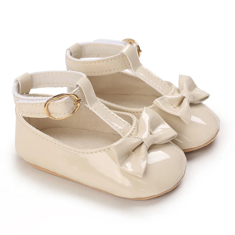 Spring and Autumn Baby Shoes Fashionable Classic Girl Baby Sweet PU Princess Shoes Rubber Sole Anti slip Walking Shoes