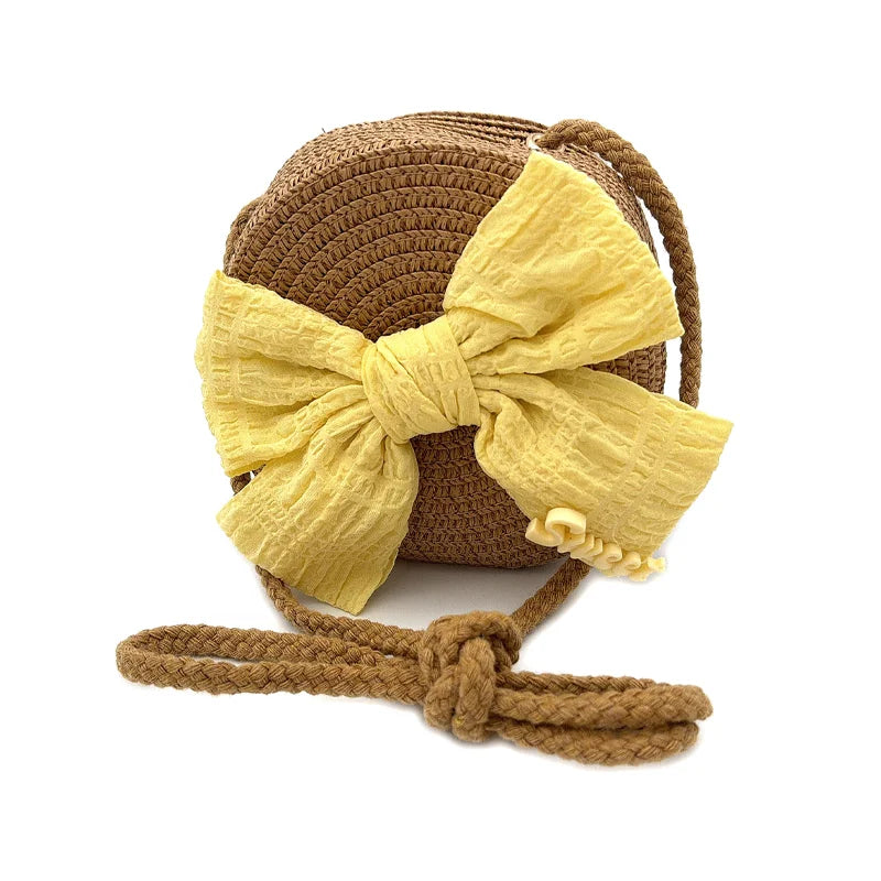 Children's Crossbody Shoulder Bag Lace-up Bow Coin Backpack For Baby Fashion Casual Shopping Mini Bag For Girls