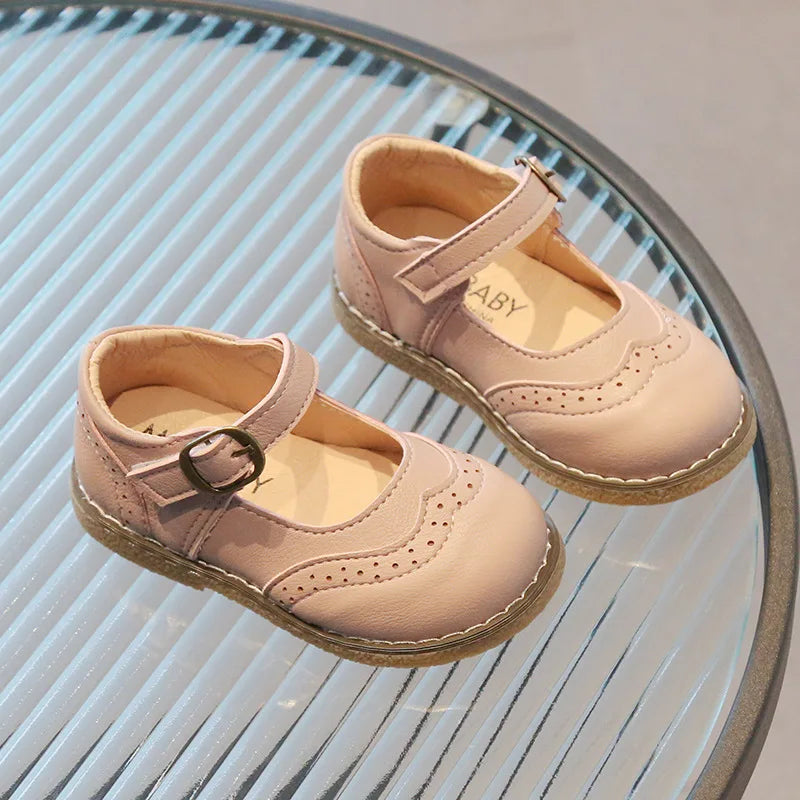 2024 Spring Autumn Kids Soft Leather Shoes For Girl School Party Buckle Strap Girls Shoes