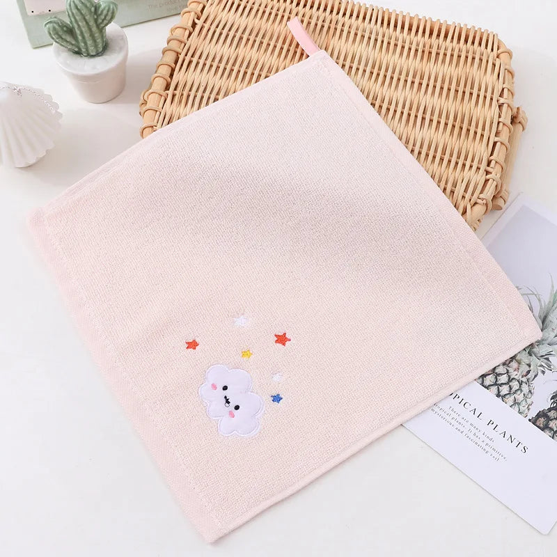 Baby Cotton Bath Towel Face Washcloth Cartoon Hand Wipe Soft Absorbent Children Towels Kids Newborn Bathing Handkerchief 25x25cm