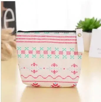 Women Canvas Coin Purse Card Key Mini Purses Pouch Girl Kids Children Cute Small Zipper Coin Purse Card Holder Wallet Bag Case