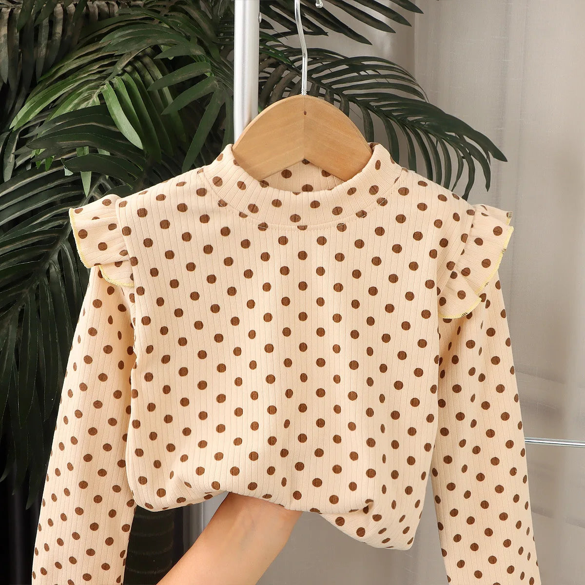 Kids Long Sleeved Undershirt Girls Cute Floral Dots T-shirt 2-10T Children Boys Sweet Tops Bottoming Shirt  t shirt for kids boy