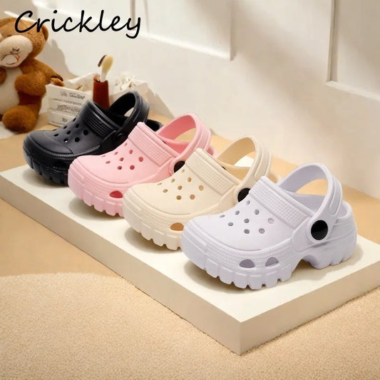 Summer Solid Children Slippers EVA Platform Outdoor Clogs Shoes For Baby Girls Boys Waterproof Anti Slip Kids Beach Shoes