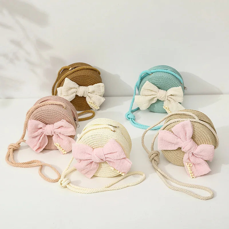 Children's Crossbody Shoulder Bag Lace-up Bow Coin Backpack For Baby Fashion Casual Shopping Mini Bag For Girls