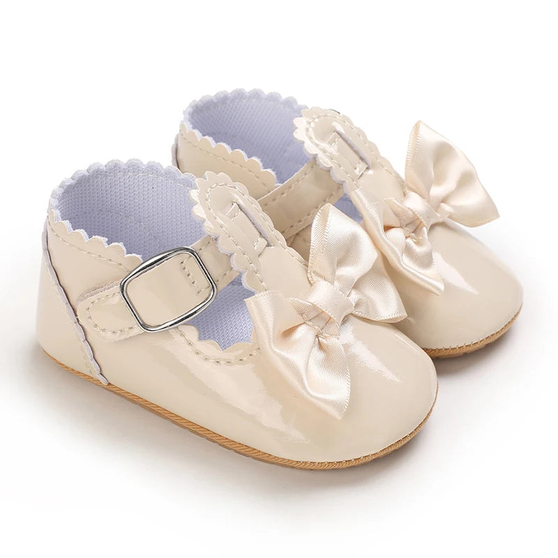 Spring and Autumn Baby Shoes Fashionable Classic Girl Baby Sweet PU Princess Shoes Rubber Sole Anti slip Walking Shoes