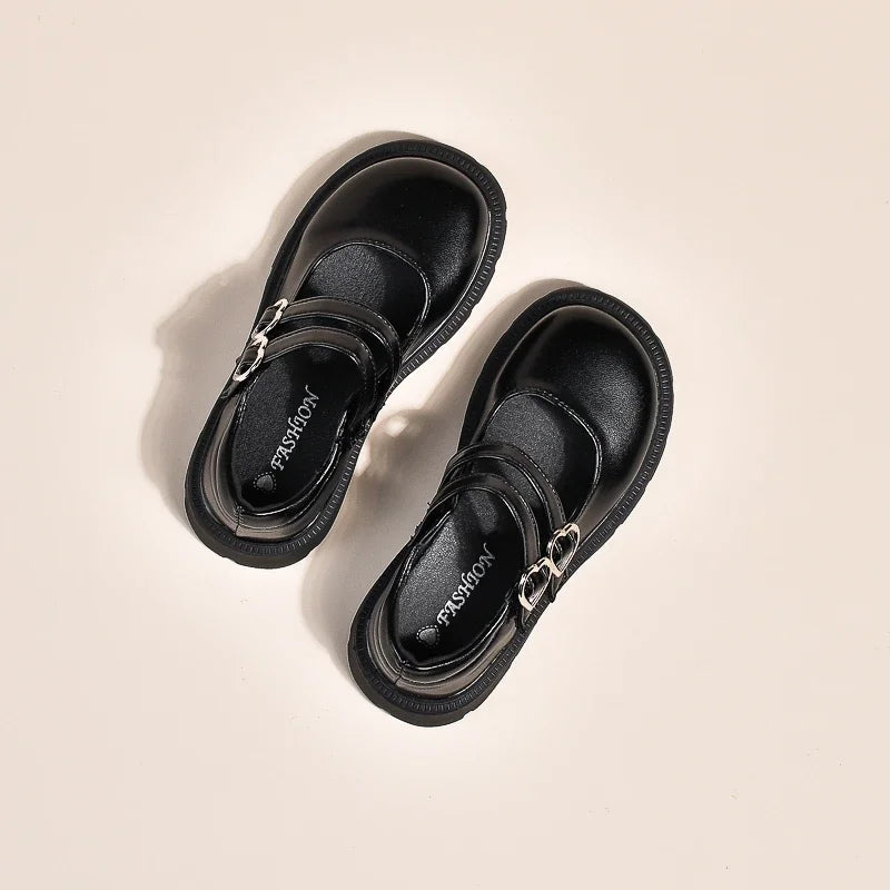 Girls' Leather Mary Jane Shoes – Glossy & Matte Dress Shoes for Parties, Weddings, and Performances – Princess Style for Big Kids