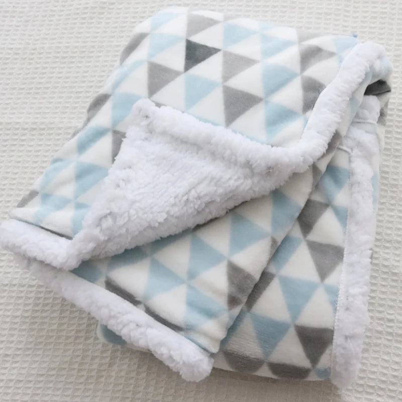 Baby Blankets New Thicken Double Layer Coral Fleece Infant Swaddle Bebe Envelope Wrap Owl Printed Newborn Baby Bedding Blanket