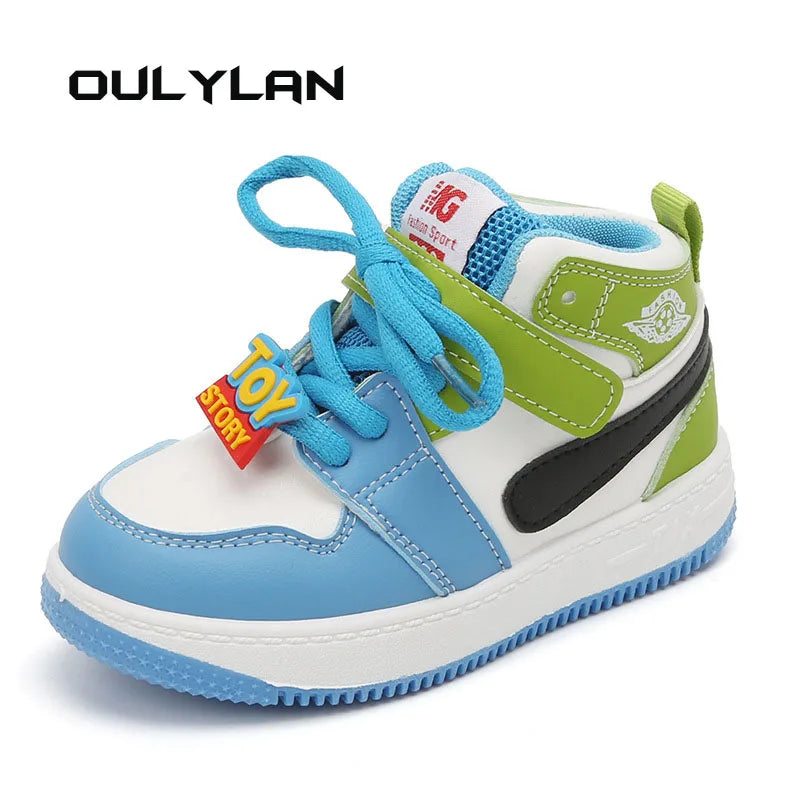 Kids Sports Shoes Spring Autumn Children's Board-shoe Boys Casual Sneakers High Top Non Slip Shoes Girls Soft Soled Baby Shoes