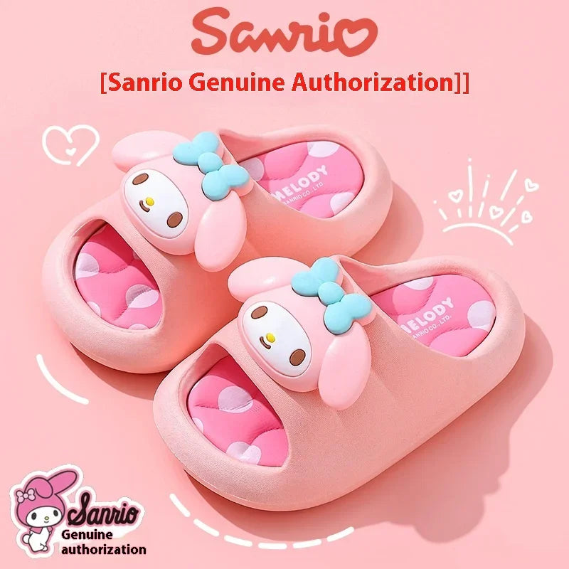 Sanliou Summer Children's Cool Slippers for Girls 2025 New Kuromi Anti slip Middle and Small Children's Baby Bathing Cool Drag