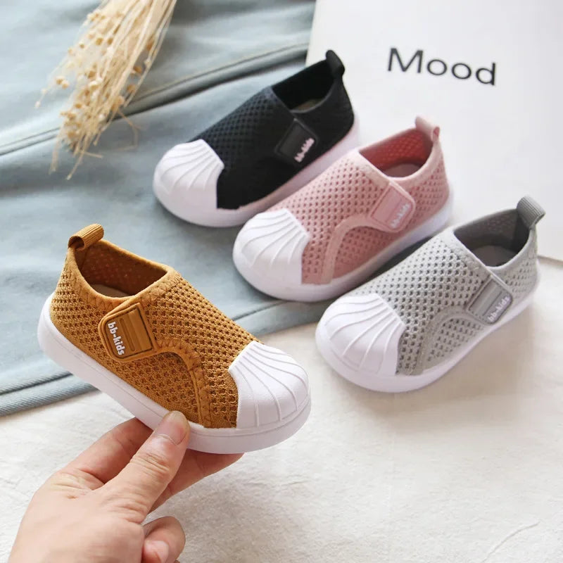 Kids Casual Sneakers for Boys Girls Toddlers Fashion Skate Shoes Knitted Fabric Casual Shoes for Kindergarten School Soft 21-30
