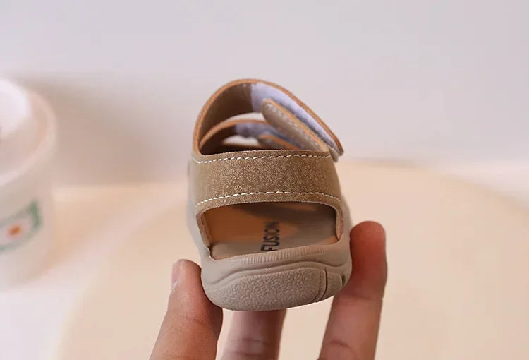 Simple Women's Baby Shoes Anti-collision Soft Bottom Sandals For Boys Ages 1-3 Learning To Walk Beach Shoes