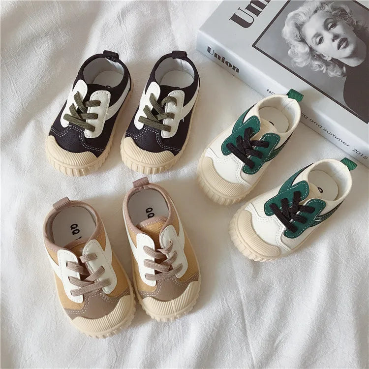 Baby Canvas Shoes Girls Fashion Shoes Breathable Soft Botton Non-Slip Boys Sneakers 2023 Kids Casual Walking Shoes 1-6 Year Old